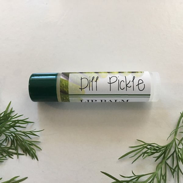 Dill Pickle Lip Balm - Organic Ingredients, Essential Oils, No artificial flavor