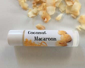Coconut Macaroon Lip Balm - Organic Ingredients, Essential Oils, No artificial flavor