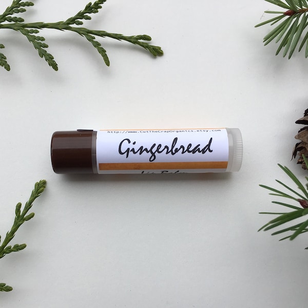 Gingerbread Lip Balm - Organic Ingredients, Essential Oils, No artificial flavor