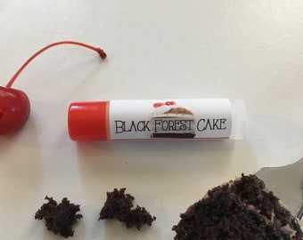 Black Forest Cake Lip Balm - Organic Ingredients, Essential Oils, No artificial flavor