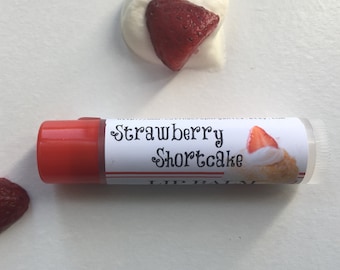 Strawberry Shortcake Lip Balm - Organic Ingredients, No artificial flavor