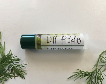 Dill Pickle Lip Balm - Organic Ingredients, Essential Oils, No artificial flavor