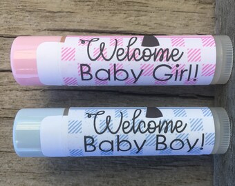 Baby Shower Favors - Personalized Family Tree Design; Lot of 20 Customized Lip Balms