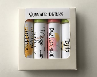 Boissons estivales : coffret de baumes à lèvres naturels