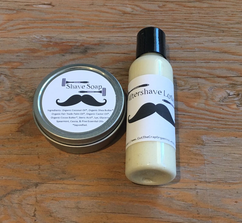 Shave Soap & Aftershave Lotion Kit Organic Ingredients Etsy