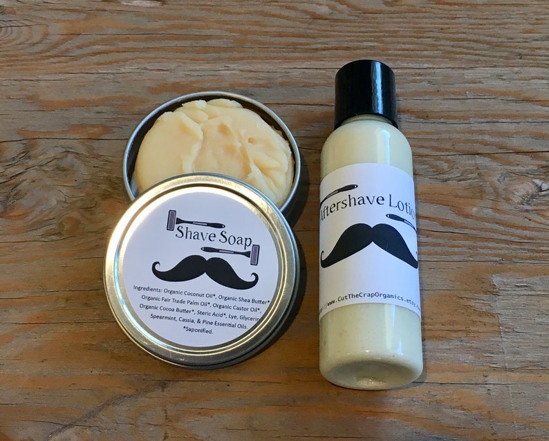 Shave Soap & Aftershave Lotion Kit Organic Ingredients Etsy