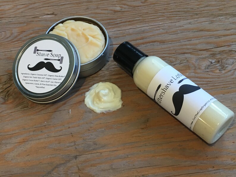 Shave Soap & Aftershave Lotion Kit Organic Ingredients Etsy