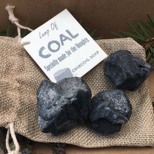 Stocking Stuffer Lump of Coal Soap on the Naughty List Bag Small