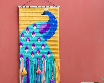 DIY Home Décor Needlepoint 3D wall art kits for beginners. Easier than cross stitch! A wooden dowel included for easy display!