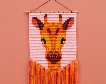 DIY Home Décor Needlepoint 3D wall art kits for beginners. Easier than cross stitch! A wooden dowel included for easy display!