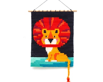 DIY Home Décor Needlepoint 3D wall art kits for beginners. Easier than cross stitch! A wooden dowel included for easy display!
