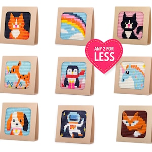 Needlepoint kits Ignites kids creativity! No hoop needed. Eco-friendly packaging that turns into a display frame. Get any 2 for less!