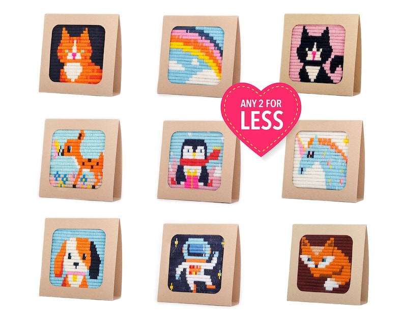 Needlepoint kits Ignites kids creativity No hoop needed. Eco-friendly packaging that turns into a display frame. Get any 2 for less image 1