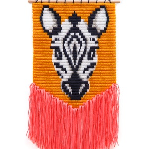 DIY Home Décor Needlepoint 3D wall art kits for beginners. Easier than cross stitch A wooden dowel included for easy display Zebra