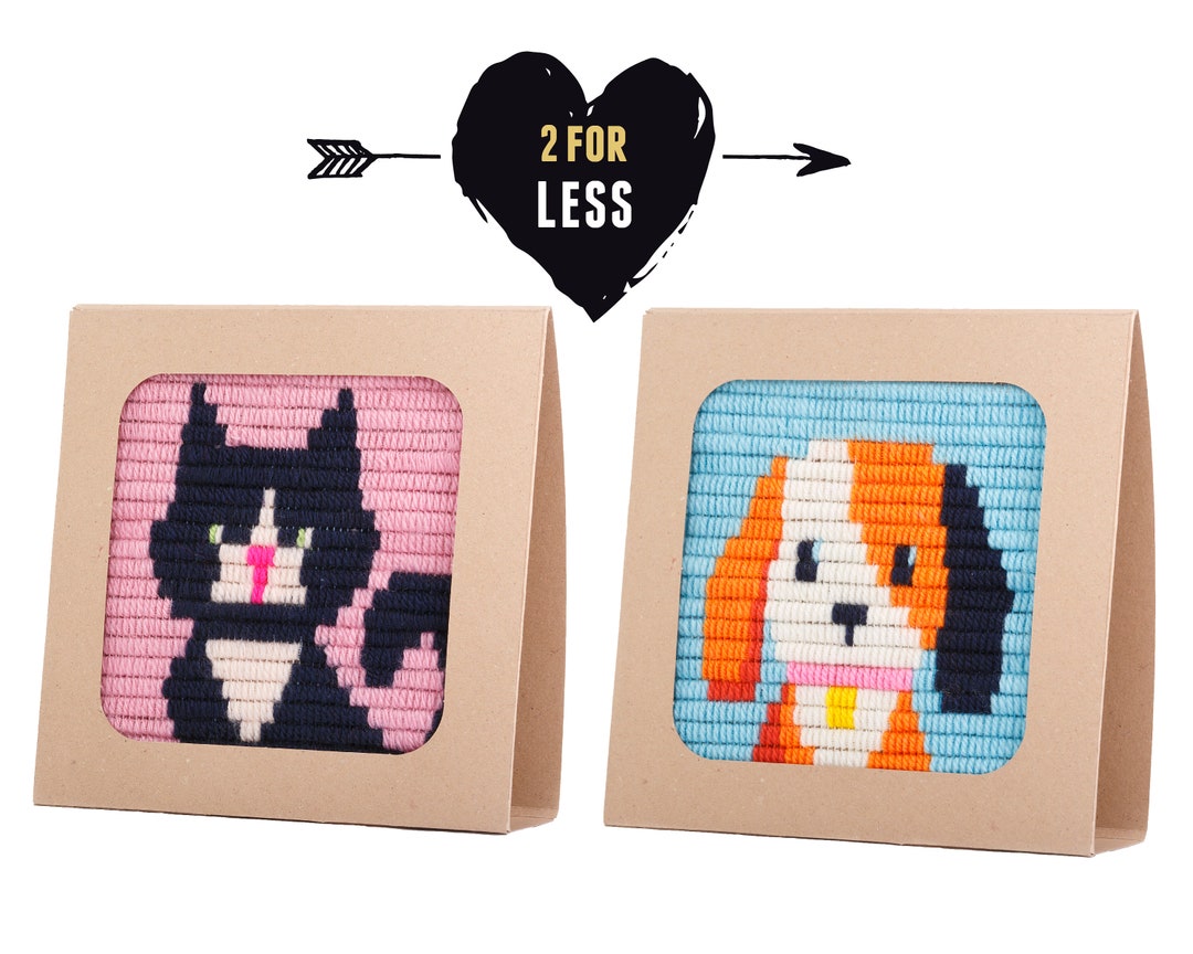 2 DIY Needlepoint Kits for Beginners. Easier Than Cross Etsy