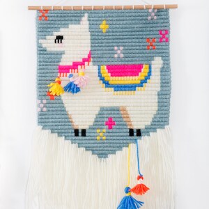 DIY Home Décor Needlepoint 3D wall art kits for beginners. Easier than cross stitch A wooden dowel included for easy display Llama