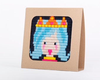 Needlepoint kits Ignites kids' creativity! No hoop needed. Eco-friendly packaging that turns into a display frame.