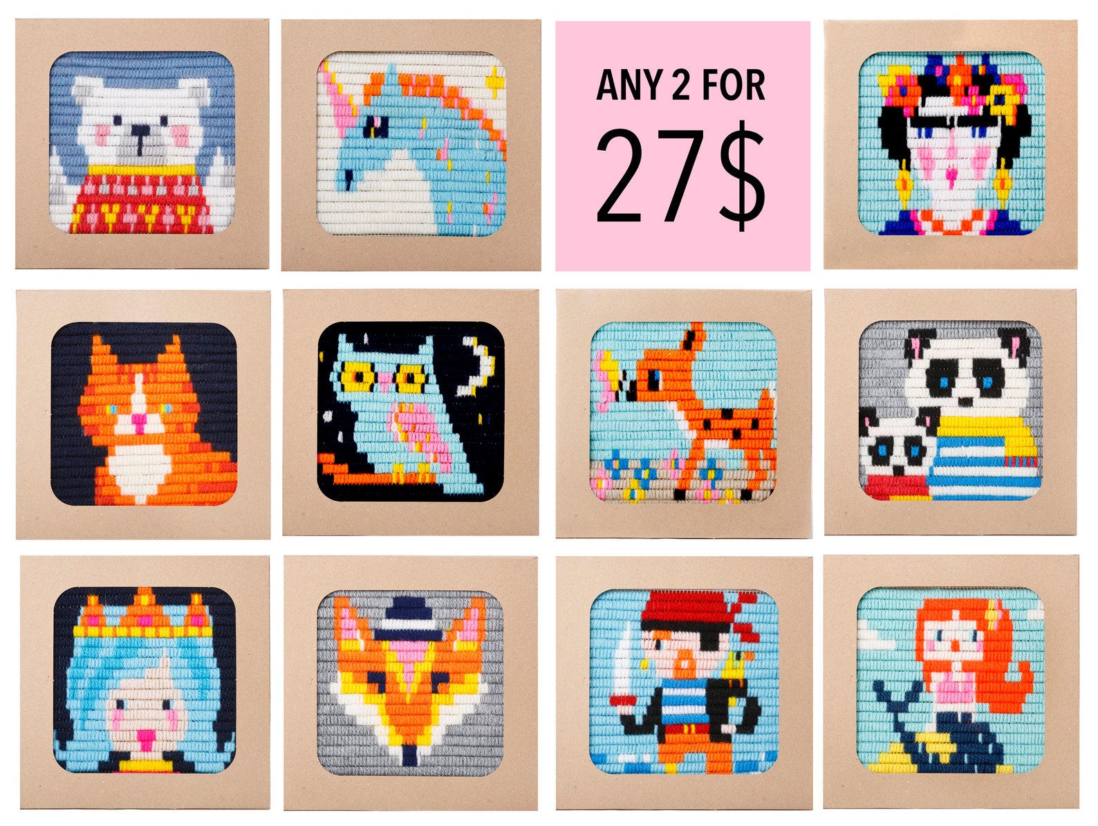 Tapestry for kids Tapestry for beginners Embroidery kits for Etsy