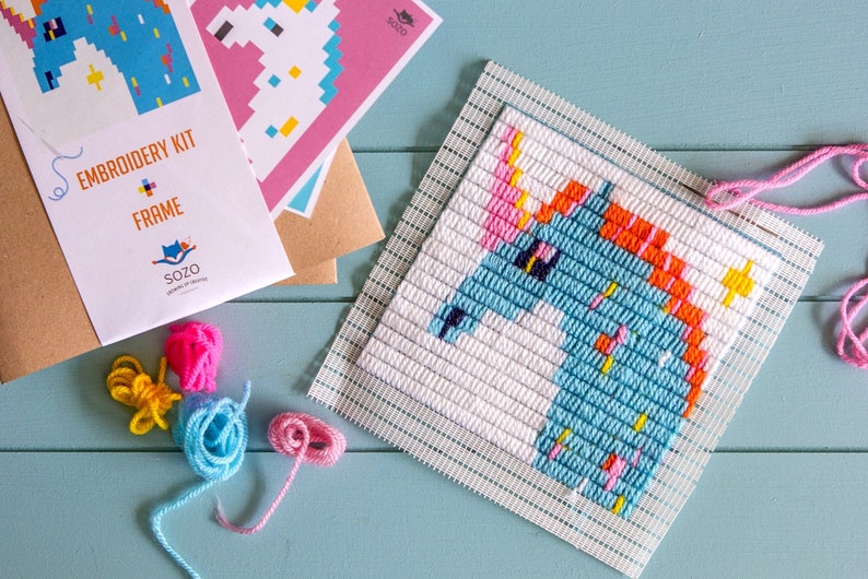 2 DIY Needlepoint Kits for Beginners. Easier Than Cross Etsy