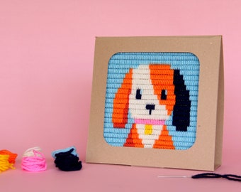 Needlepoint kits Ignites kids creativity! No hoop needed. Eco-friendly packaging that turns into a display frame.