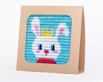 Needlepoint kits Ignites kids' creativity! No hoop needed. Eco-friendly packaging that turns into a display frame.