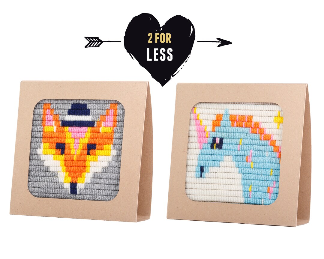 2 DIY Needlepoint Kits for Beginners. Easier Than Cross Etsy