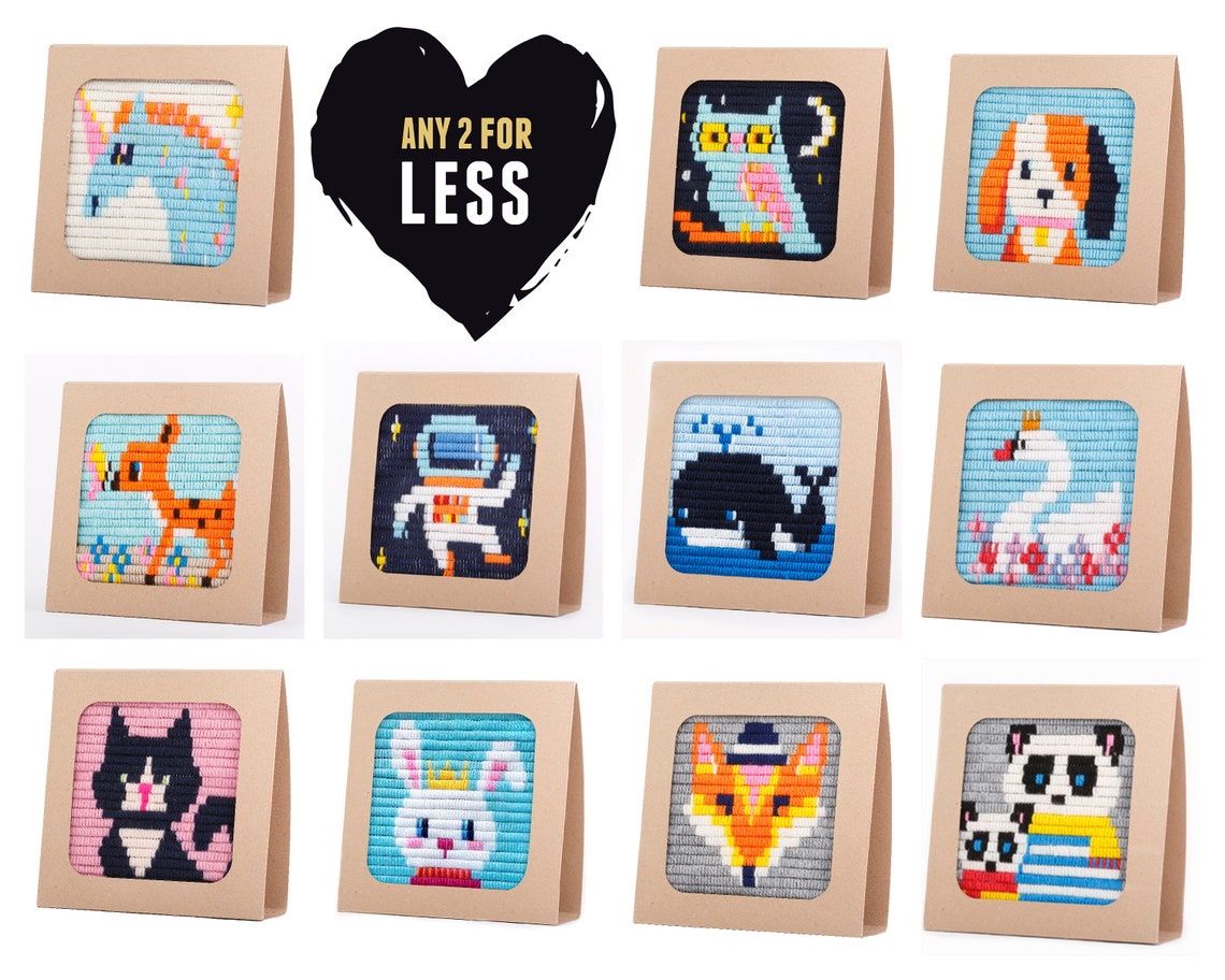 2 DIY Needlepoint Kits for Beginners. Easier Than Cross Etsy