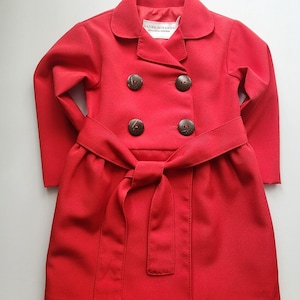 Girls trench coat, girls winter coat, formal girls coat, girls sunday coat, formal dress coat, kids red jacket, cute winter coat
