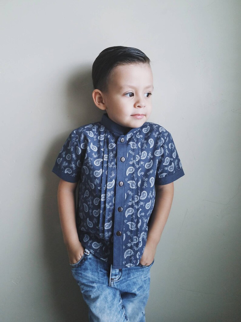 boys black denim shirt