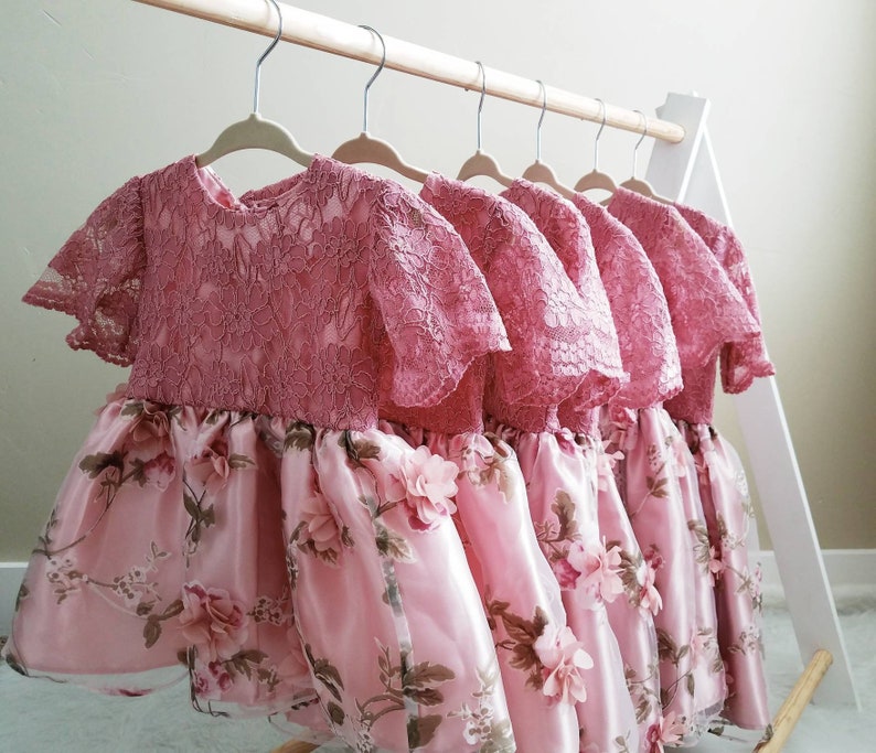 girls pink lace dress