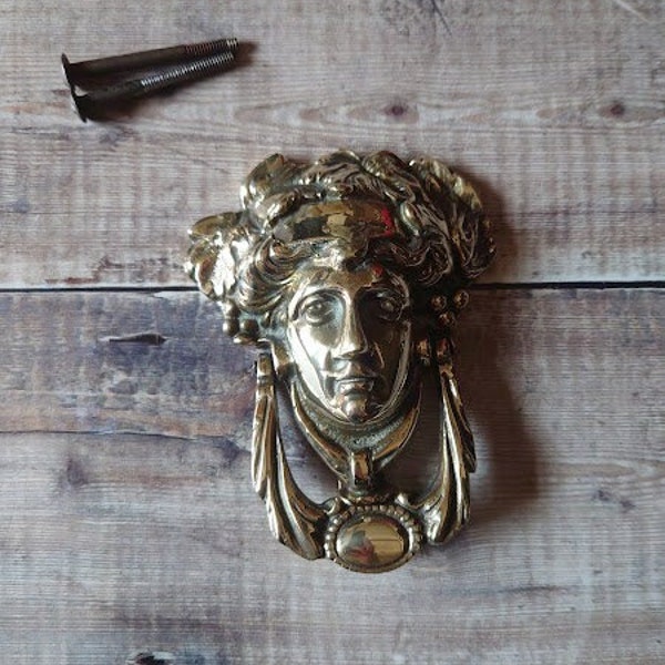 Large Heavy Brass Grecian Goddess Door knocker