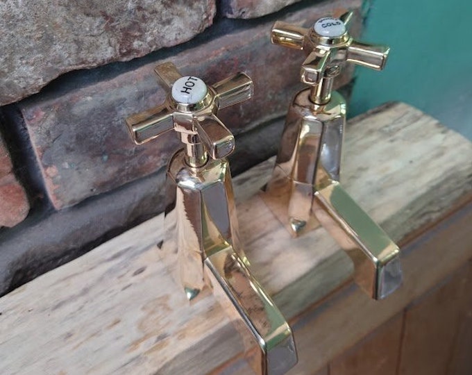 Pair of Original 1920's Vintage Art Deco Basin Faucet Taps , Polished ...