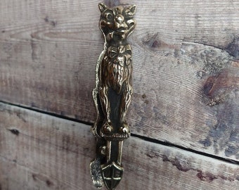 Vintage Polished Brass Cheshire Cat Nutcrackers