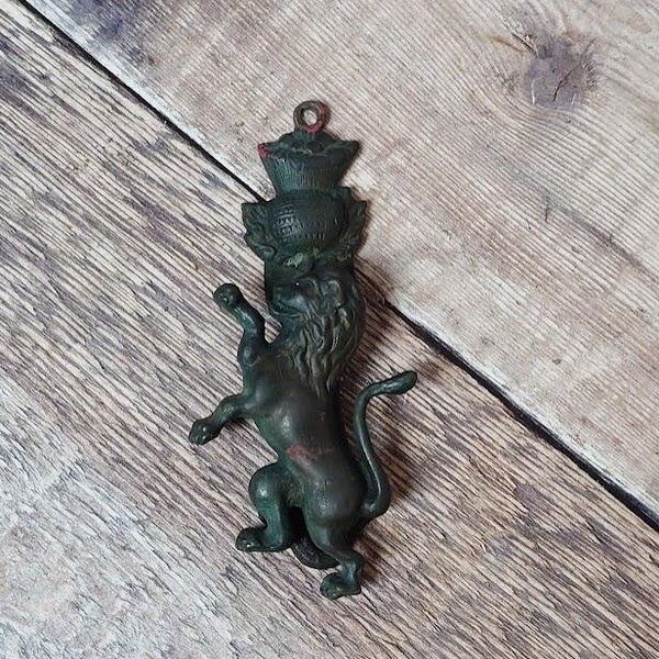 Lion And Thistle Small Collectible Brass Door Knocker, Small Collectible Brass Knocker, Lion Rampant Scotland