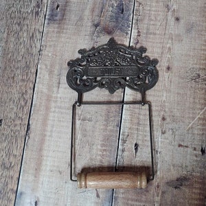 Decorative Iron Toilet Roll Holder, Vintage Style Cast Iron Toilet Paper Holder