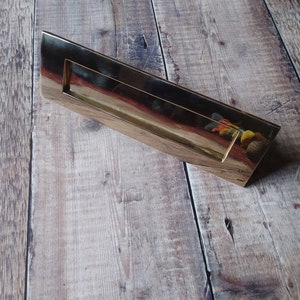 Polished Brass Door Letter Plate, Reclaimed Brass Letter Box, Vintage Brass Mail Box Slot