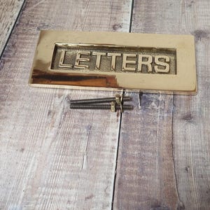 Polished Brass Door Letter Plate, Heavy Brass Mail Box Slot