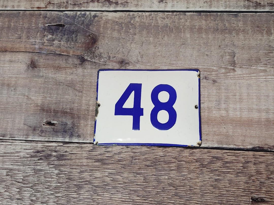 Vintage French Enamel House Number 48 Sign - Etsy
