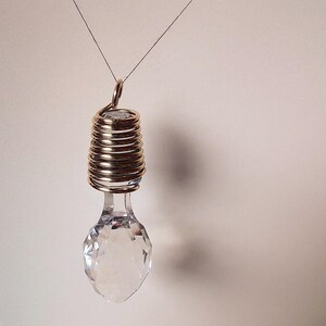 Upcycled Cut Glass Light Pull with Polished Brass Loop