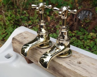 Antique Brass Bath Taps: 1930s Period Faucets, Ready to Fit
