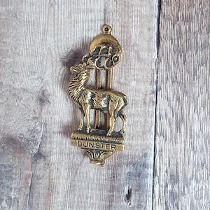 Dunster Deer Vintage Brass Door Knocker, Small Collectible Brass Door Knocker