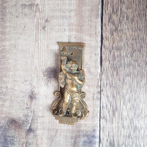 Small Rye Quarterboy Brass Door Knocker, Collectible Brass Door Knocker