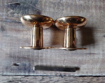 ヴィンテージ銅色真鍮ドアノブ：わずかに凹んだドアノブ - Etsy 日本