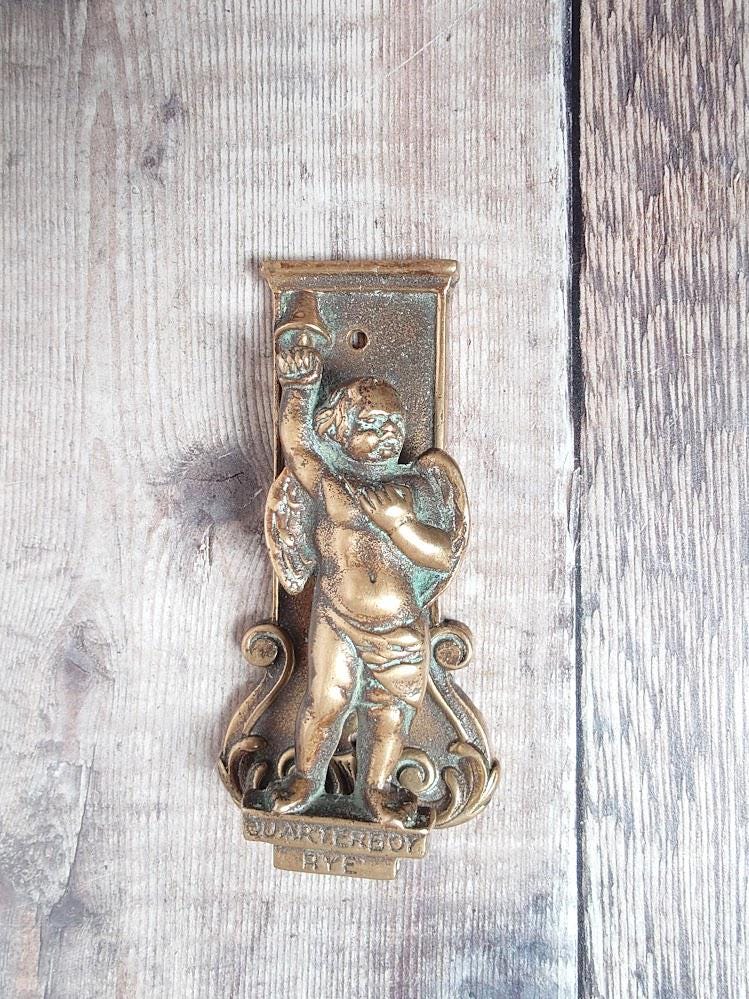 Quarterboy Rye: Small Brass Door Knocker - Etsy
