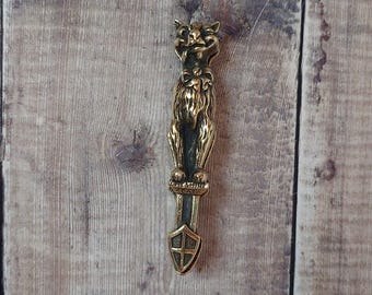 Vintage Brass Cheshire Cat Nutcracker