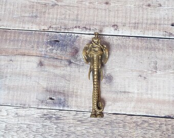 Vintage Brass Elephant Trunk Door Knocker