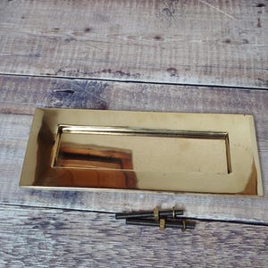 Polished Brass Door Letter Plate, Heavy Brass Mail Box Slot