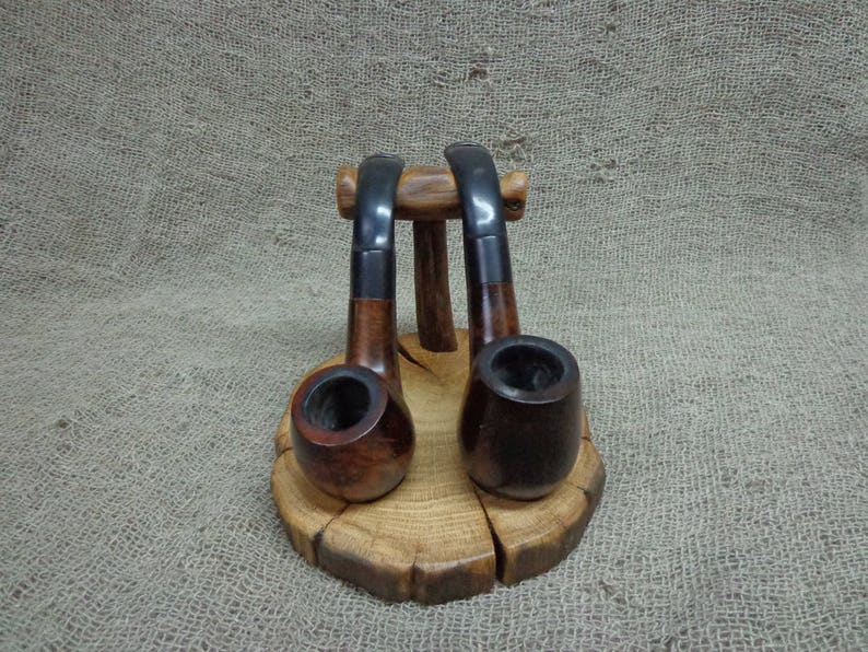 Pipe Rack Wooden Pipe Stand 2 Pipes Tobacco Stand Branch Pipe Stand Pipe Hold Holder Exclusive