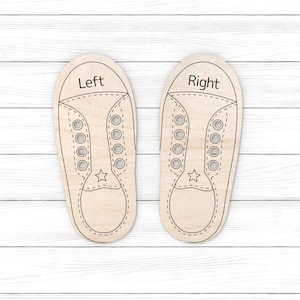 Shoe Tying Practice SVG, Montessori Trainingsschoenen, Leren strikken Schoenen, Educatief spel, glowforge svg, Laser gesneden bestand, Silhouet, Cricut