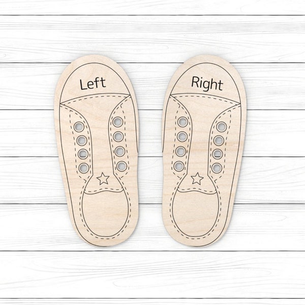 Shoe Tying Practice SVG, Montessori Trainingsschoenen, Leren strikken Schoenen, Educatief spel, glowforge svg, Laser gesneden bestand, Silhouet, Cricut